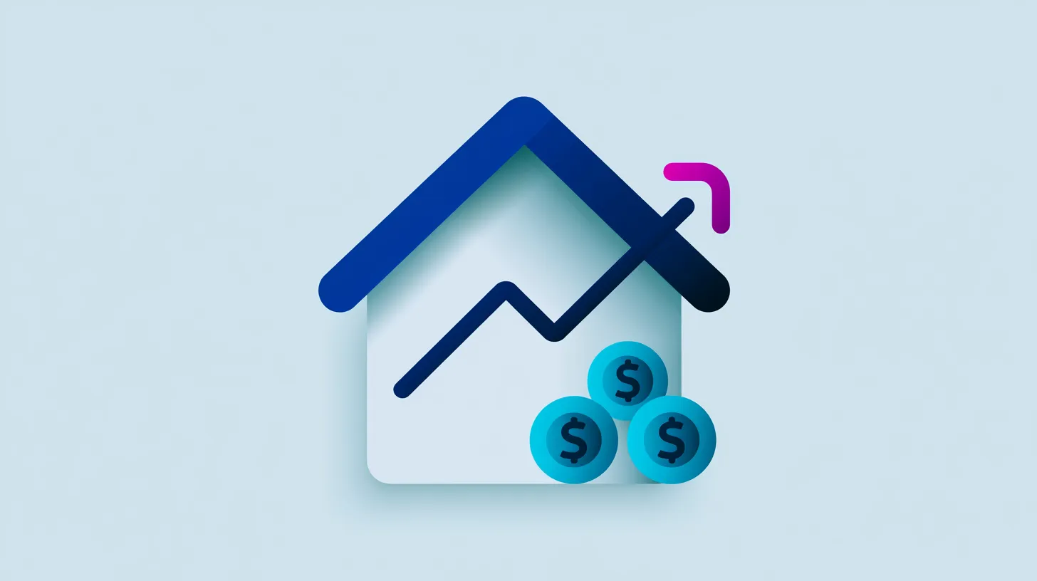 Illustration : une maison stylisée traversée par une courbe de financement
